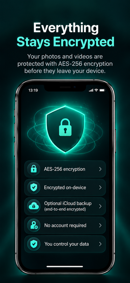 Everything stays encrypted — Noirframe