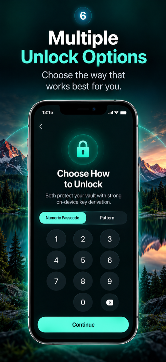 Multiple unlock options — Noirframe